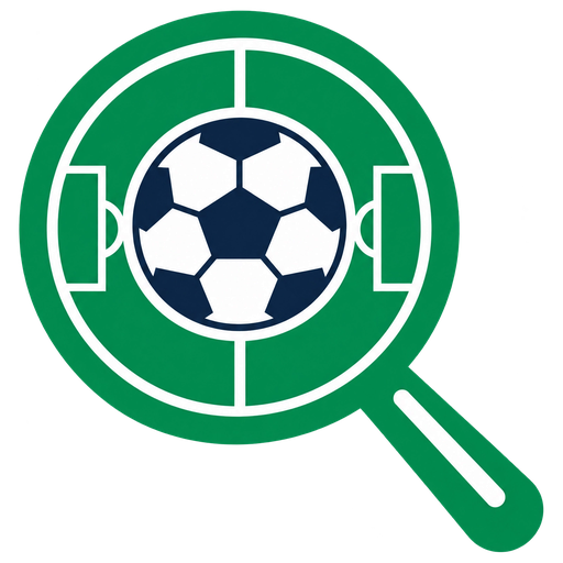 Logo Sou Olheiro: lupa sobre um campo de futebol com uma bola